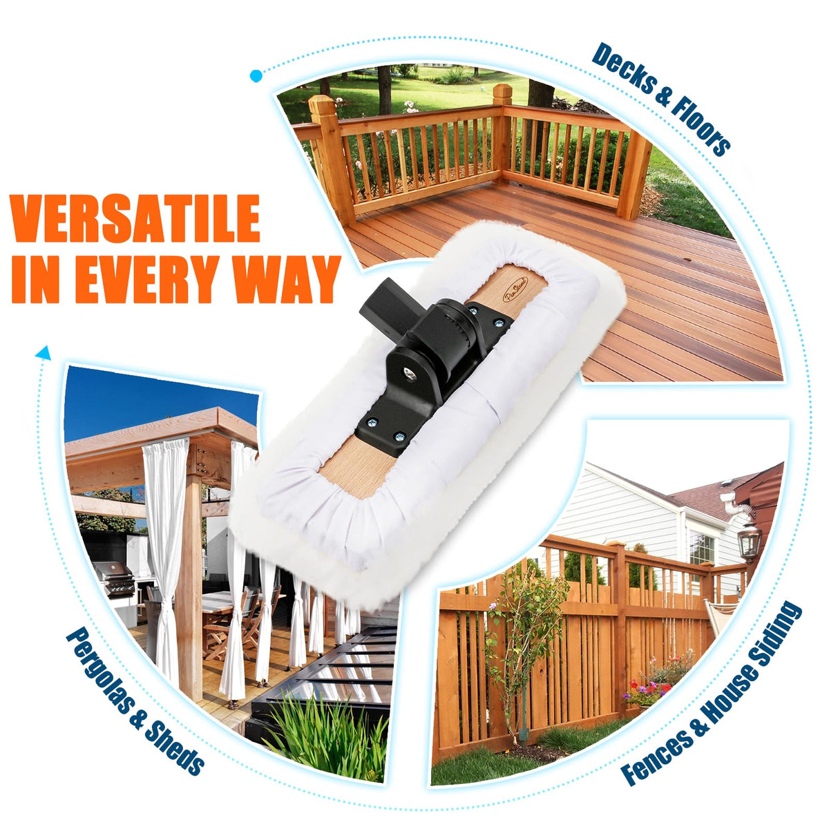 PinStone deck and fence finishing with this kit saves back and knees.