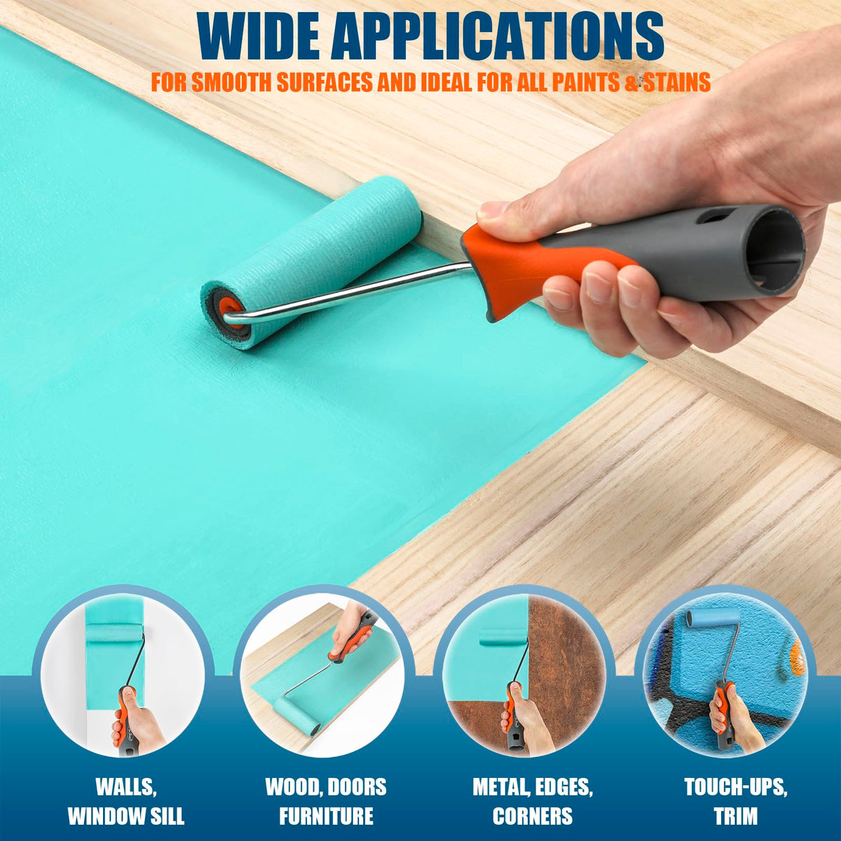 PinStone 4-inch mini rollers for precise touch-ups on furniture.