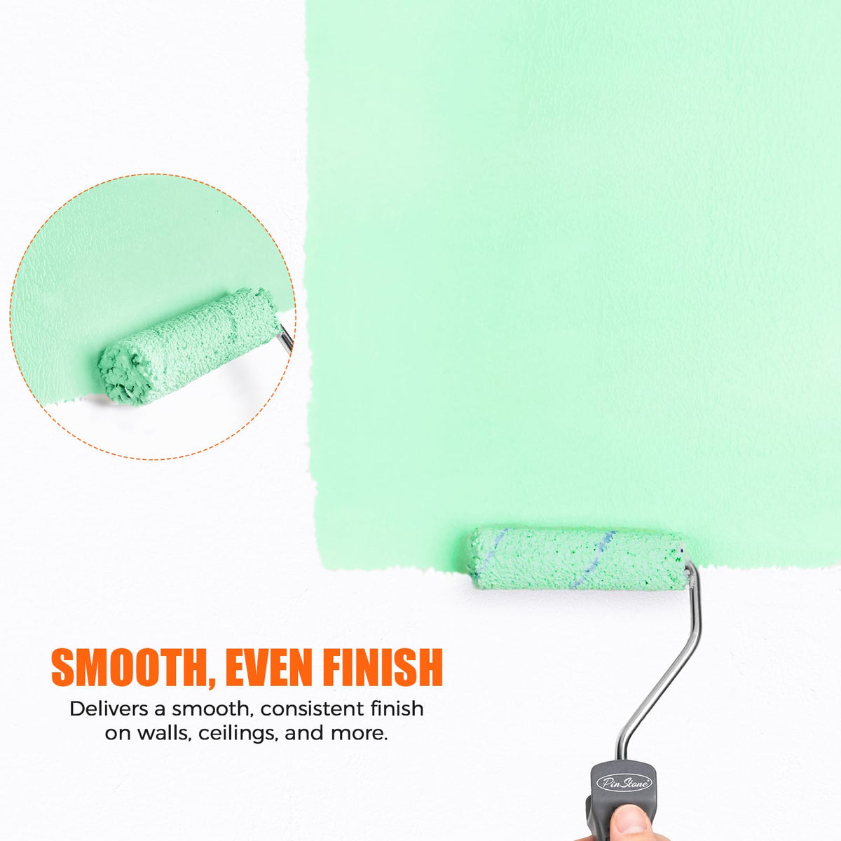 PinStone small rollers ideal for painting cabinets, furniture, and trim