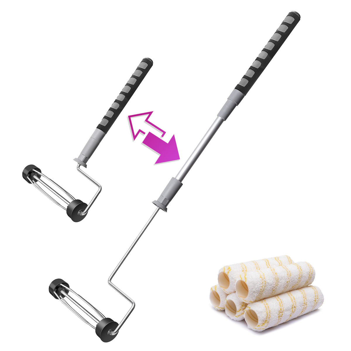PinStone roller kit with 9-inch extendable frame reaching high walls
