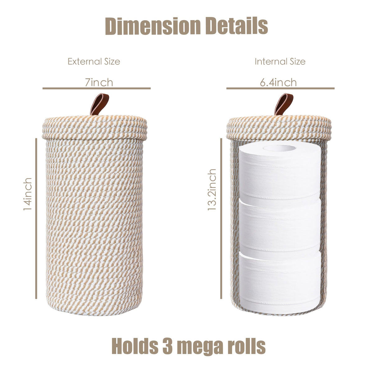 PINXIURY handwoven cotton basket highlights natural texture and durable storage.