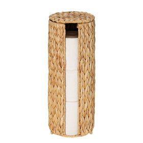 PINXIURY water hyacinth roll holder front view showing compact design ideal for small bathrooms