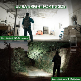 PIOOCAN flashlight with aerospace-grade aluminum body for rugged outdoor use