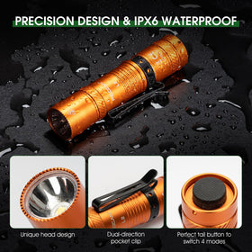 PIOOCAN high-lumen flashlight aiding night hikes and power outages.