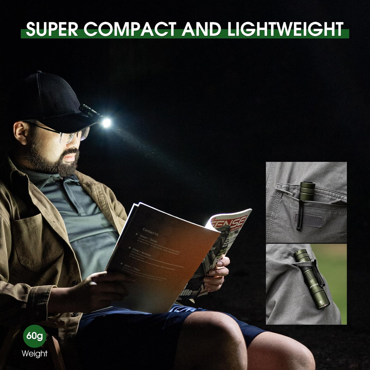 PIOOCAN IPX6 waterproof flashlight withstands rain during outdoor activities.