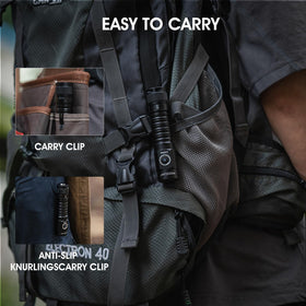 PIOOCAN S10Pro pocket clip keeps it accessible during hikes