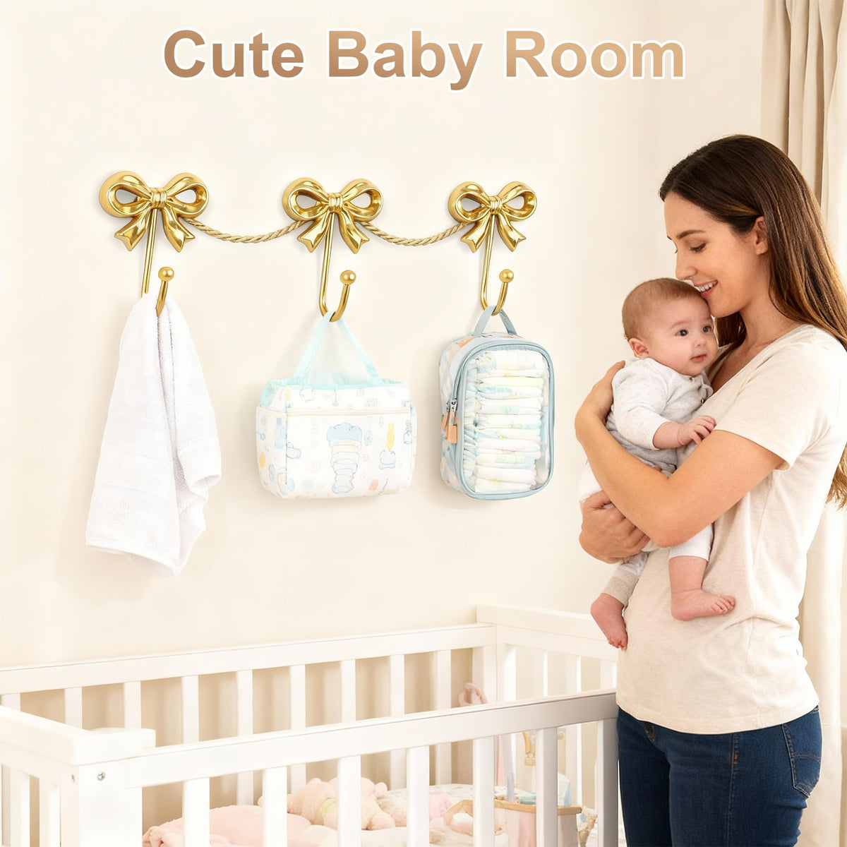 Pipigaty bathroom bow hooks; versatile decor for towels and robes.