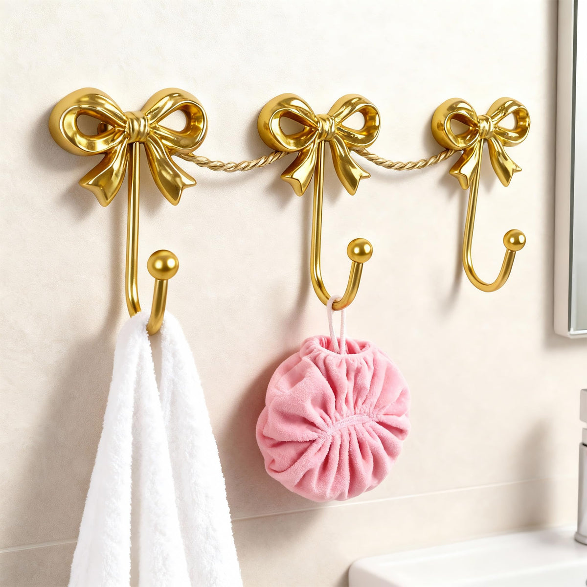Pipigaty dorm room bow hooks; compact storage with style.