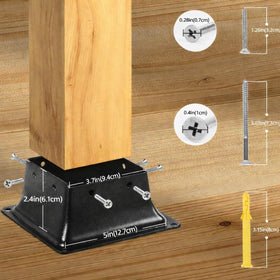 Pirosim 4x4 post base with 3.7x3.7 inch inside fits standard posts securely.