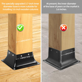 Pirosim versatile post base for deck, railing, fence and more.