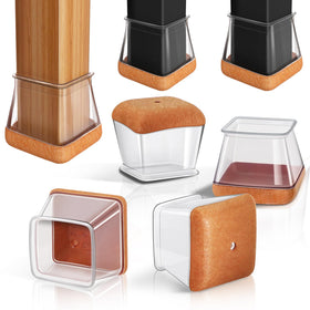 PISAO square chair leg protector with wrapped felt for durable floor protection.
