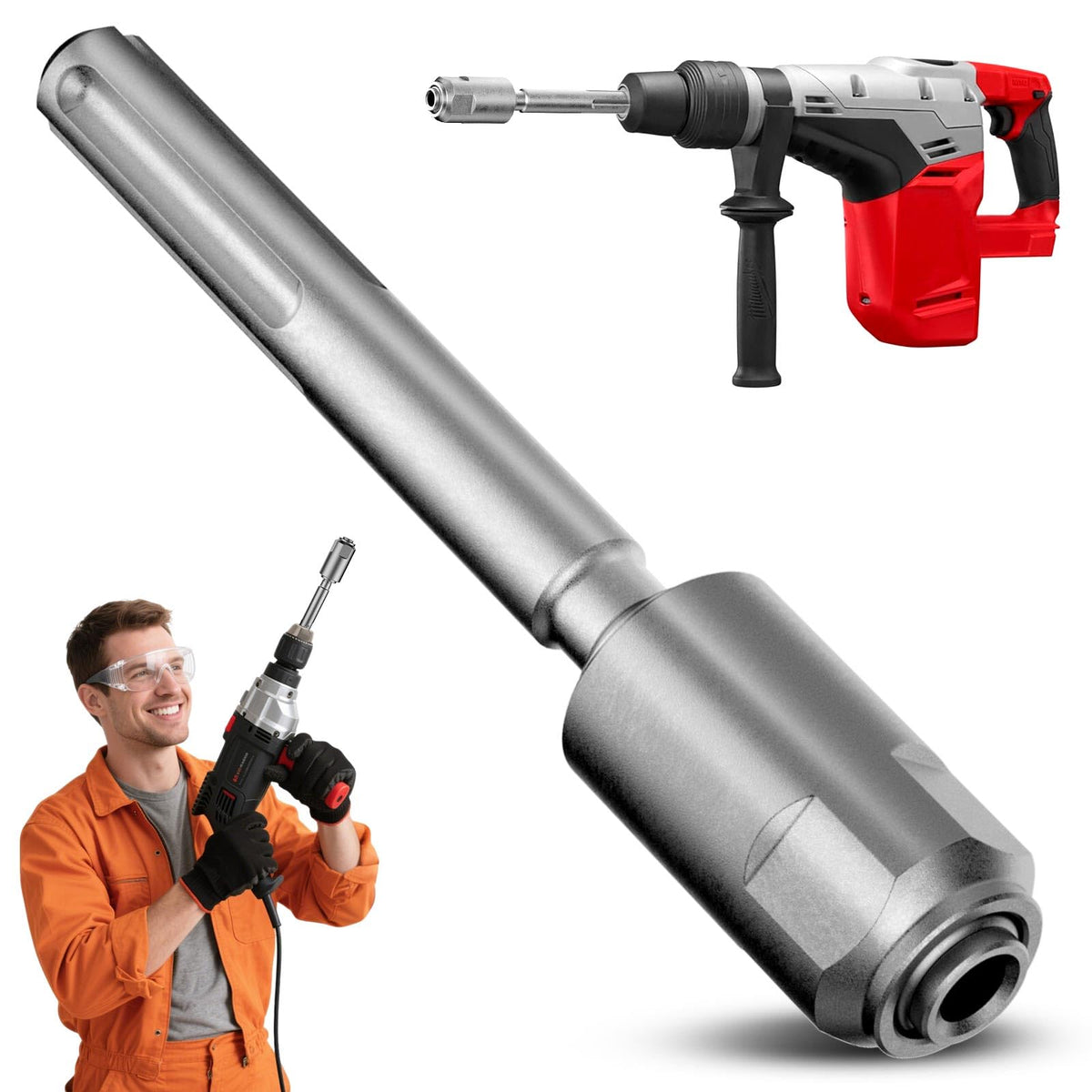 Pisman SDS Max to SDS Plus adapter assembly enabling versatile tool compatibility