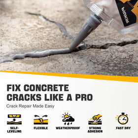Piukir Concrete Crack Filler self-leveling application after pour