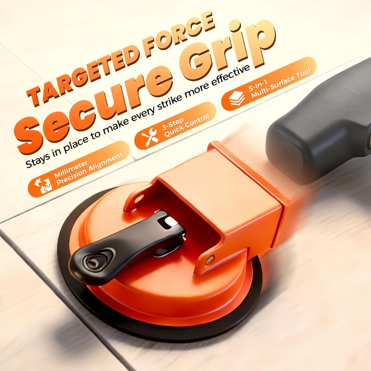 Silicone pad accessory attached for textured floors to protect finishes.