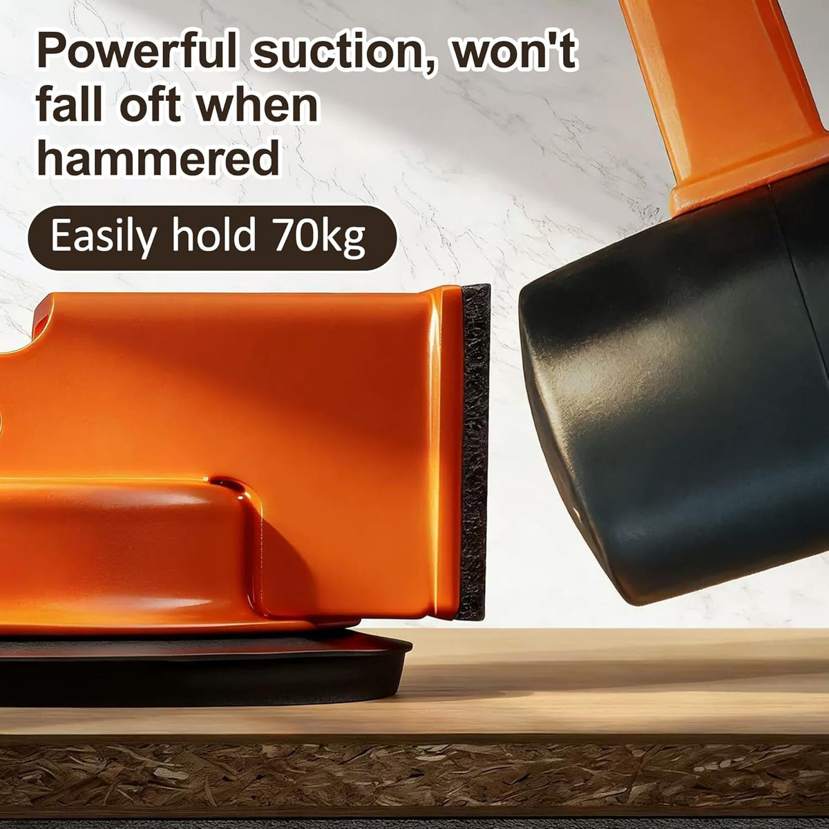 Suction cup close-up demonstrates strong grip and controlled movement.
