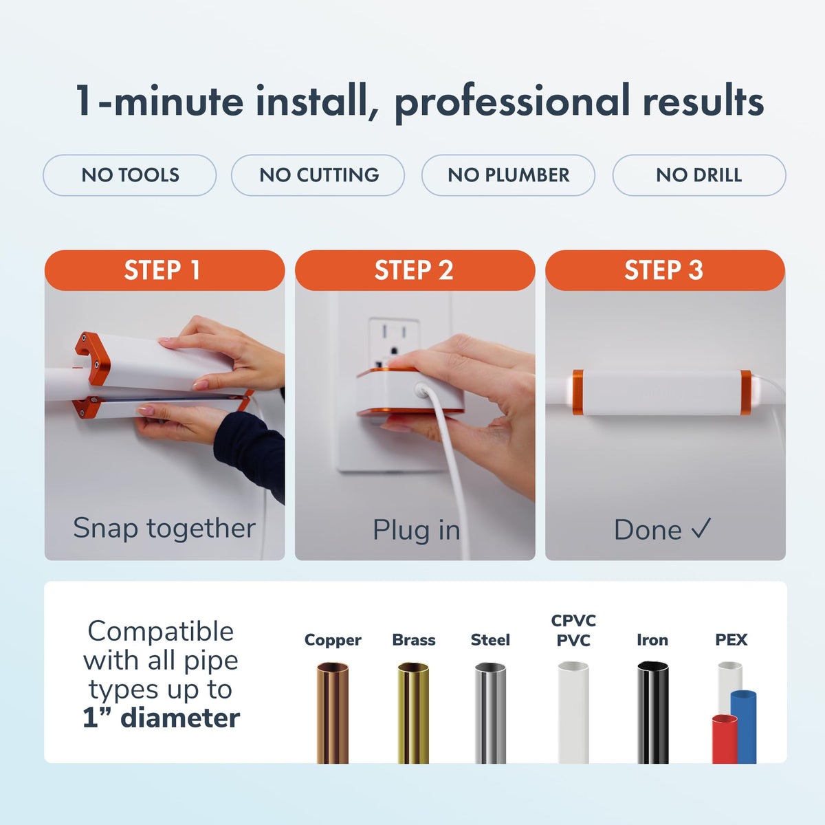 PIURIFY descaler operating with no maintenance for renters and busy households.