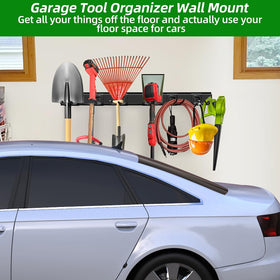 PIYILO 48-inch storage space stores ladders, brooms, and larger tools