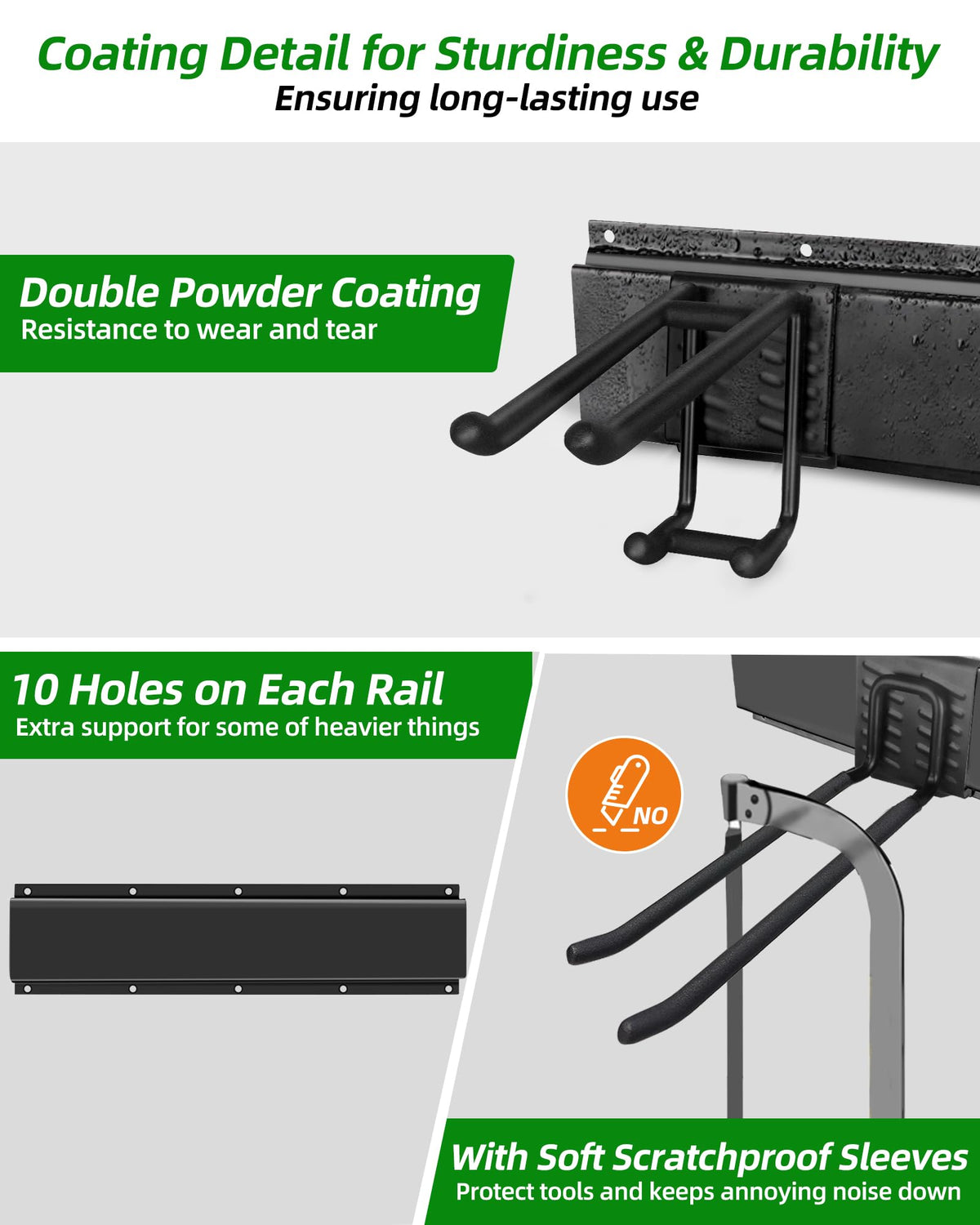 PIYILO 510 lbs capacity rails reinforce sturdy tool support