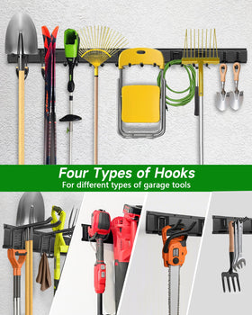 PIYILO four-rail system with hooks ready to fit large and small items