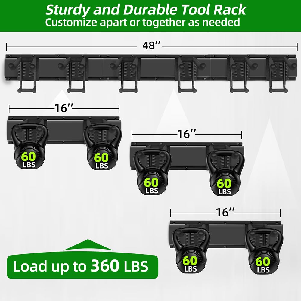 PIYILO six double-layer hooks hold large and small tools securely