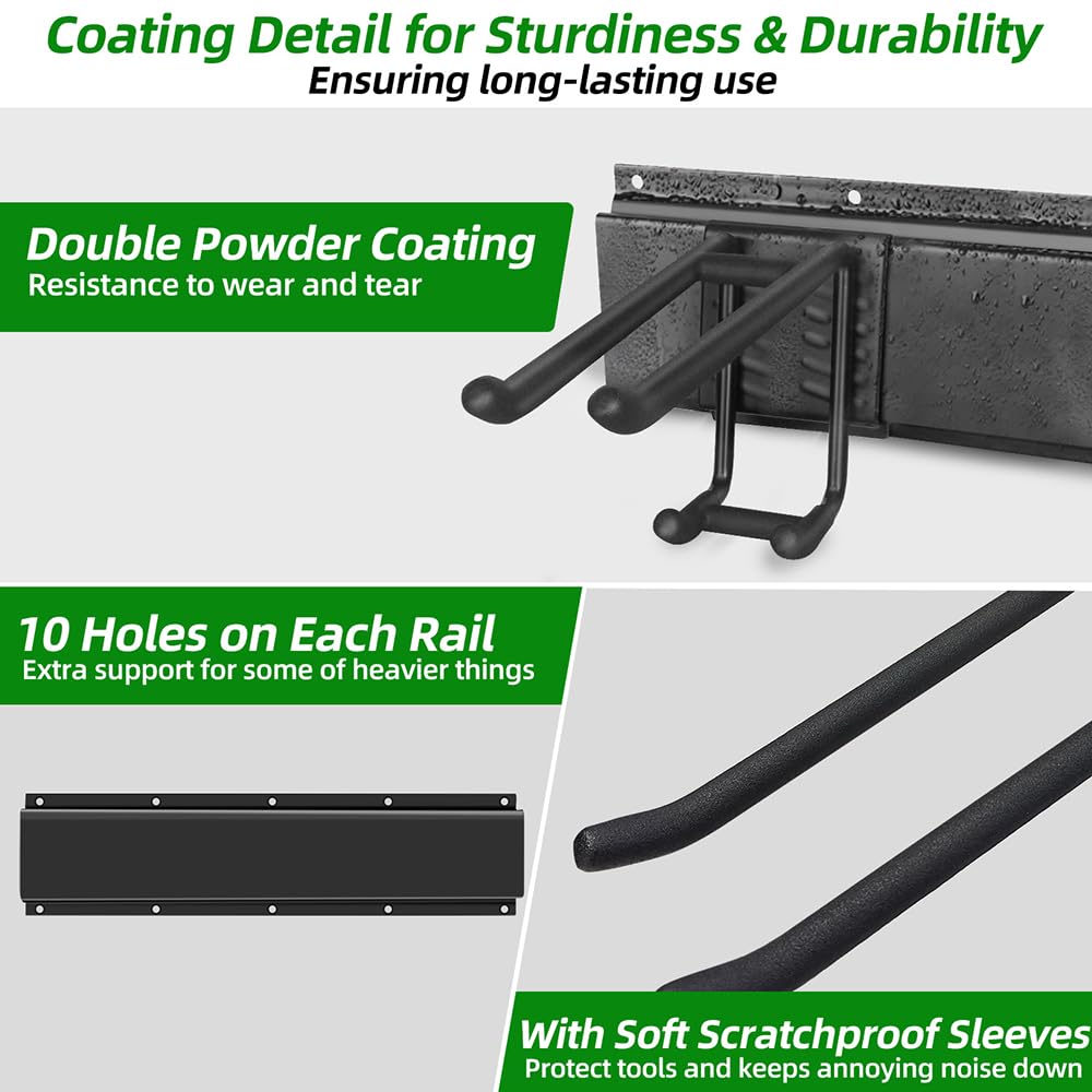 PIYILO heavy-duty alloy steel construction ensures durable garage storage