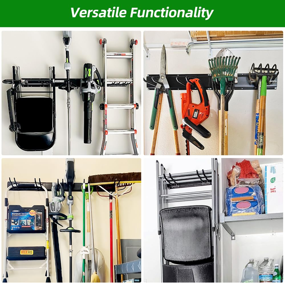 PIYILO heavy duty metal rail designed for lasting garage organization