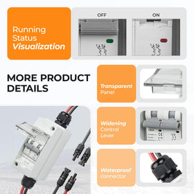 Pjerjzn double waterproof connectors top and bottom for plug-and-play installation.
