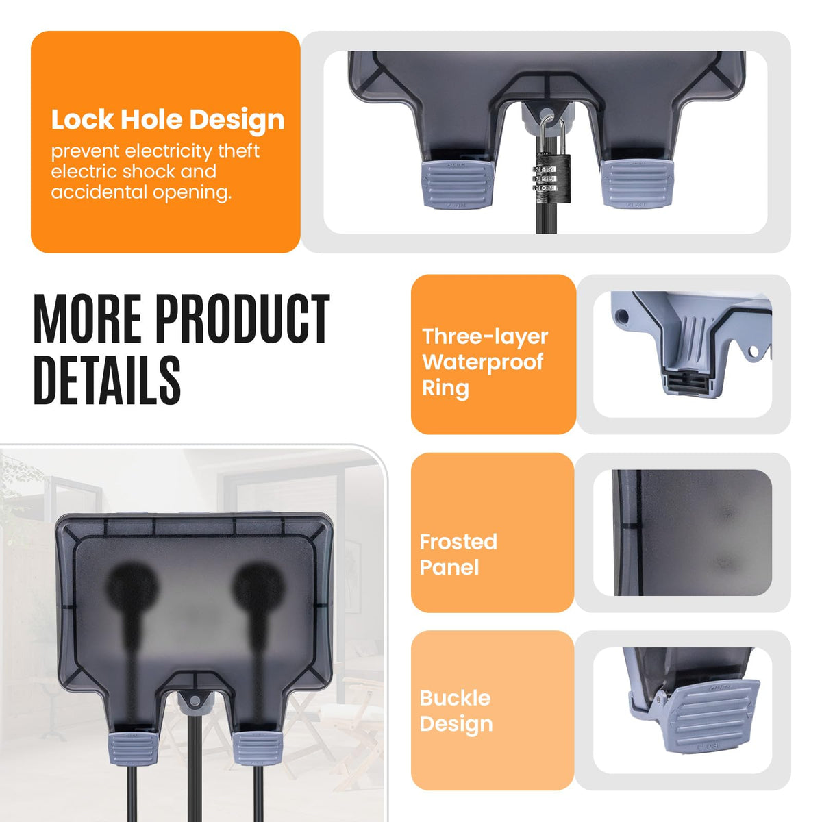 Pjerjzn locking-cover design provides child safety and secure outdoor use.