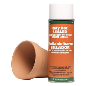 Plaid Clay Pot Sealer dries clear, preserving painted designs on planters.
