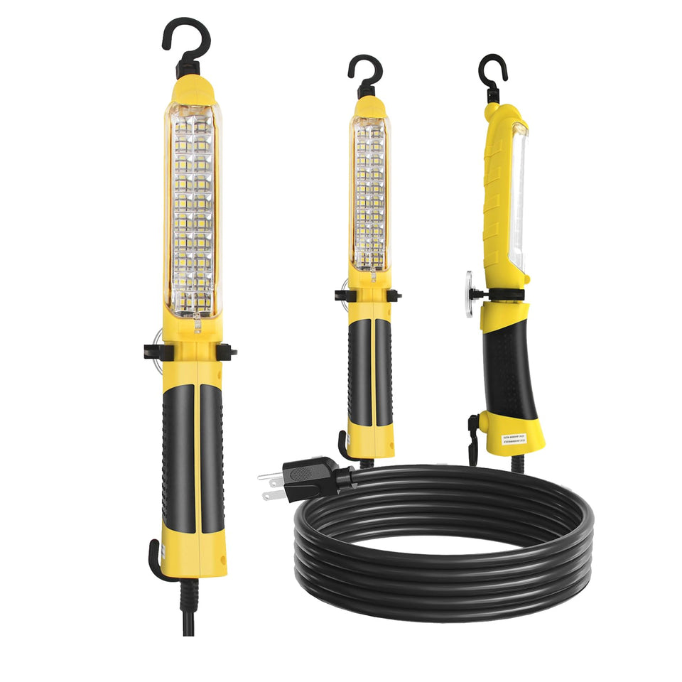 Plaivexko LED Trouble Light held in hand for precise under-hood illumination.