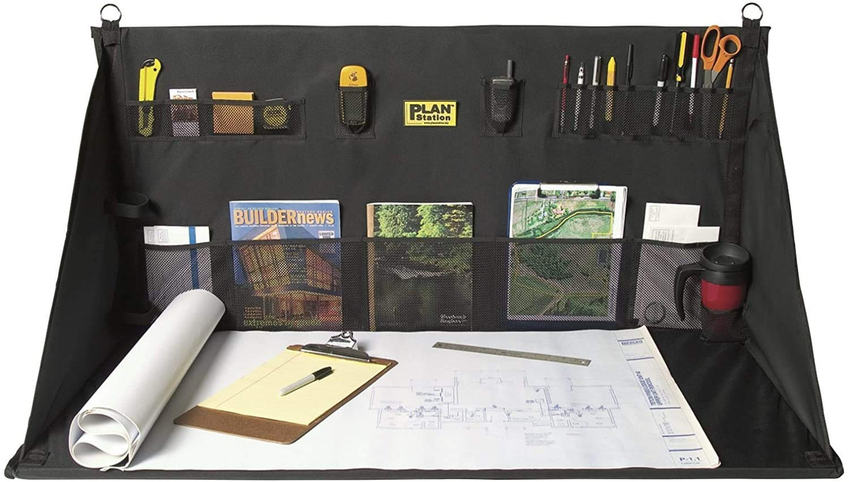 Plan Station Pro WS3800 portable desk folded for compact on-site storage
