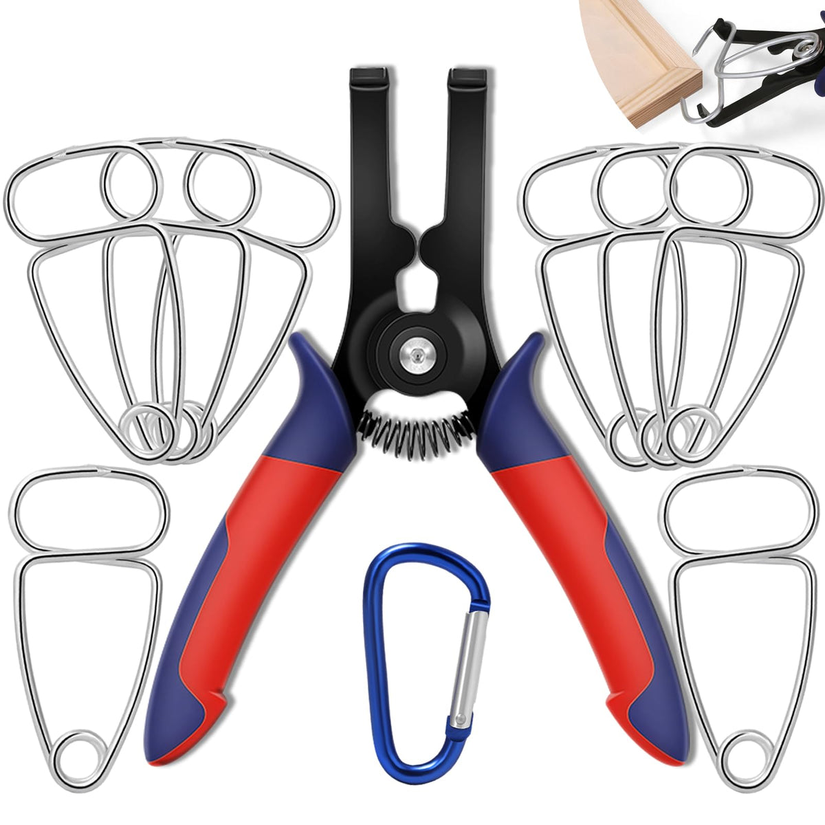 Planeko Miter Spring Clamps Plier securing corner alignment for woodworking