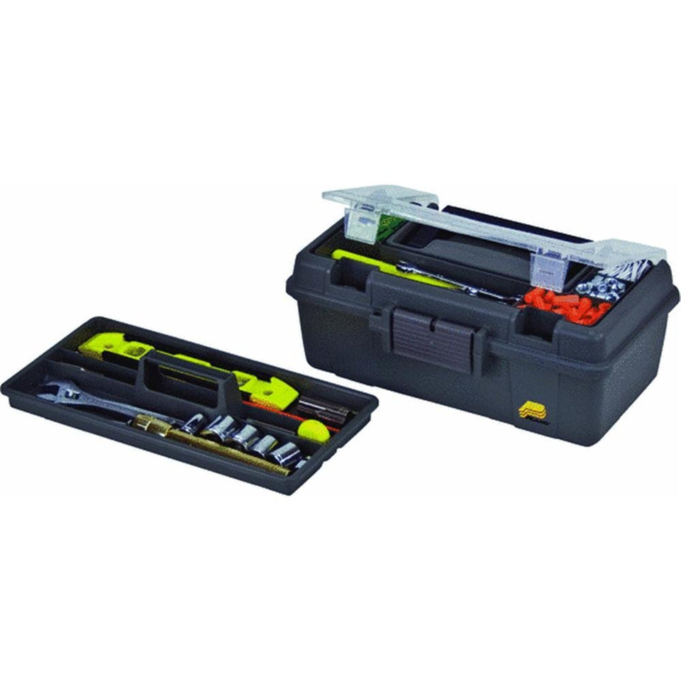 Plano 114002 13-inch compact tool box top-access tray keeps tools organized and accessible