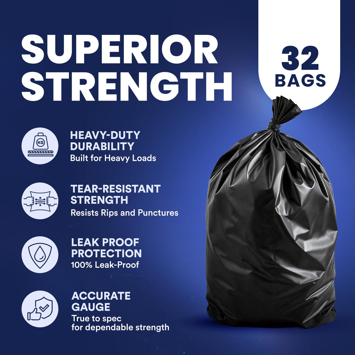 Plasticplace bag used for construction debris cleanup on site.