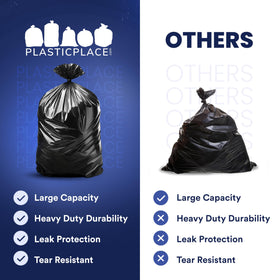 Plasticplace bag standing on a drum for easy liners.