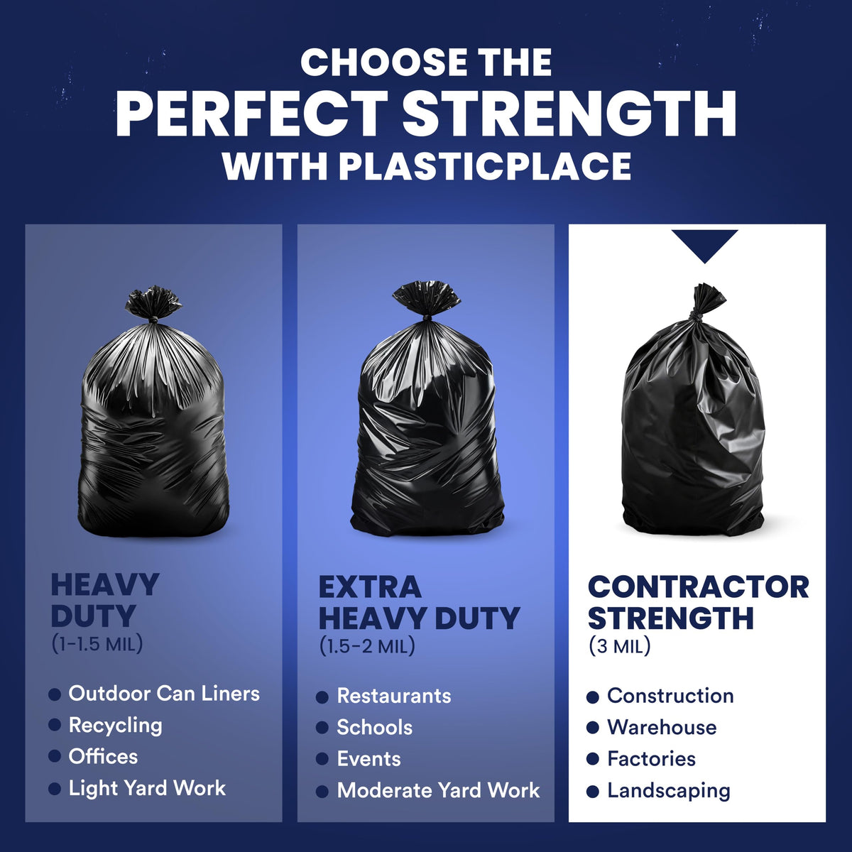 Plasticplace bags ready for yard work and heavy cleanup tasks.