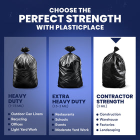 Plasticplace bags ready for yard work and heavy cleanup tasks.