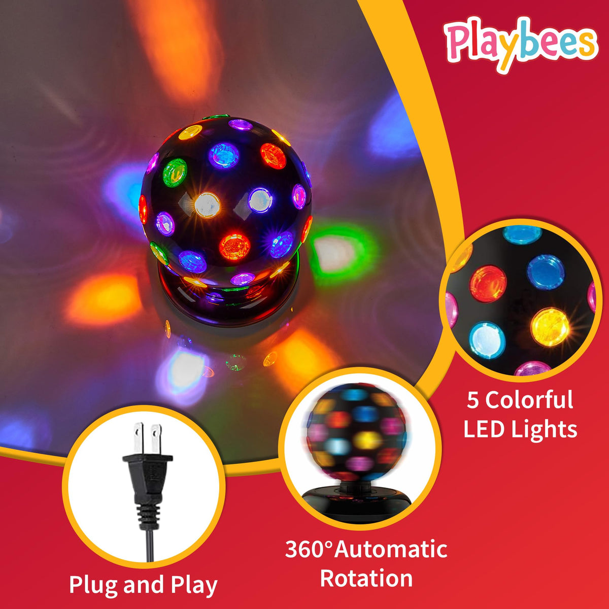 Playbees neon party light adds retro flair to birthdays and dance floor moments.