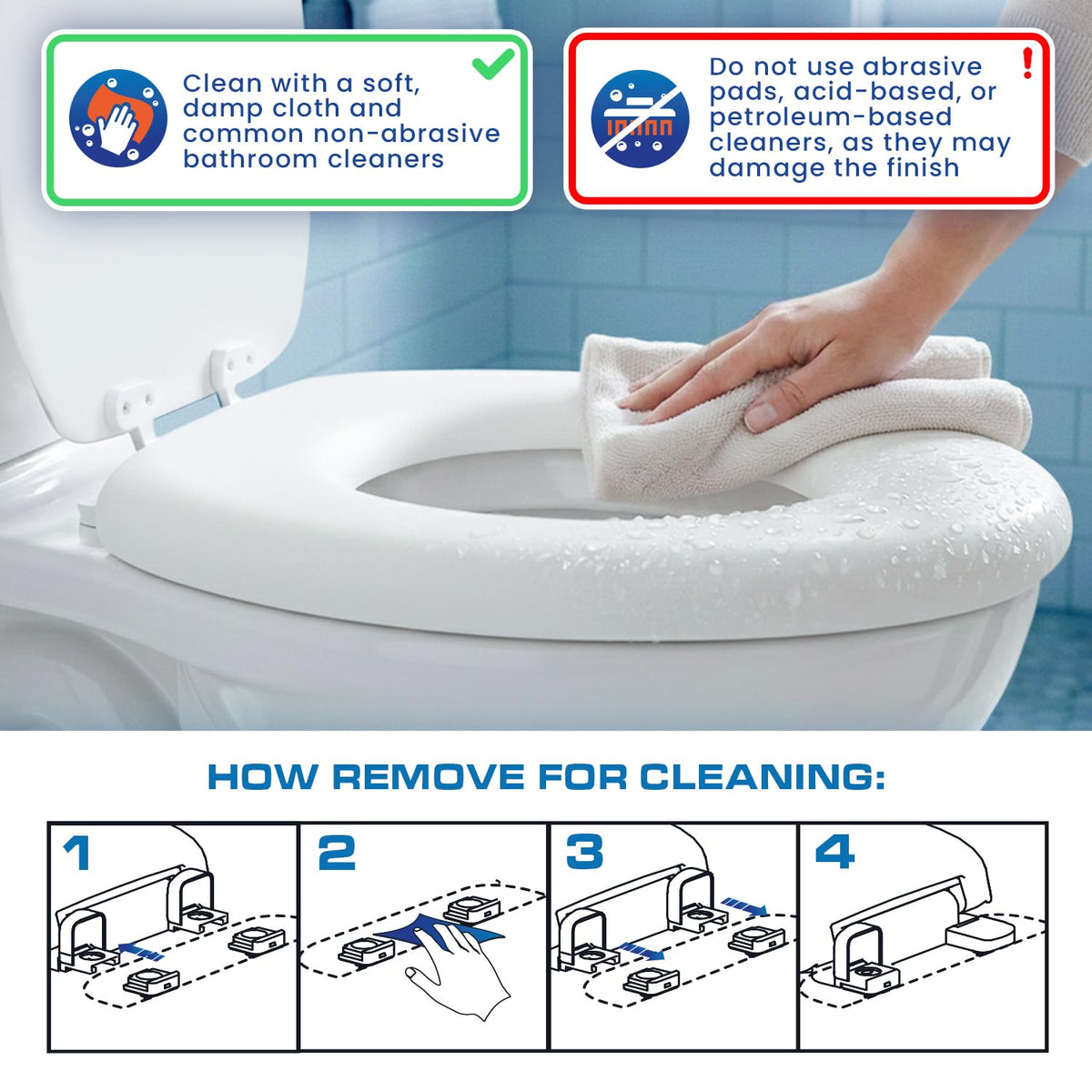 Plexon quick-release hinge close-up shows tool-free removal.