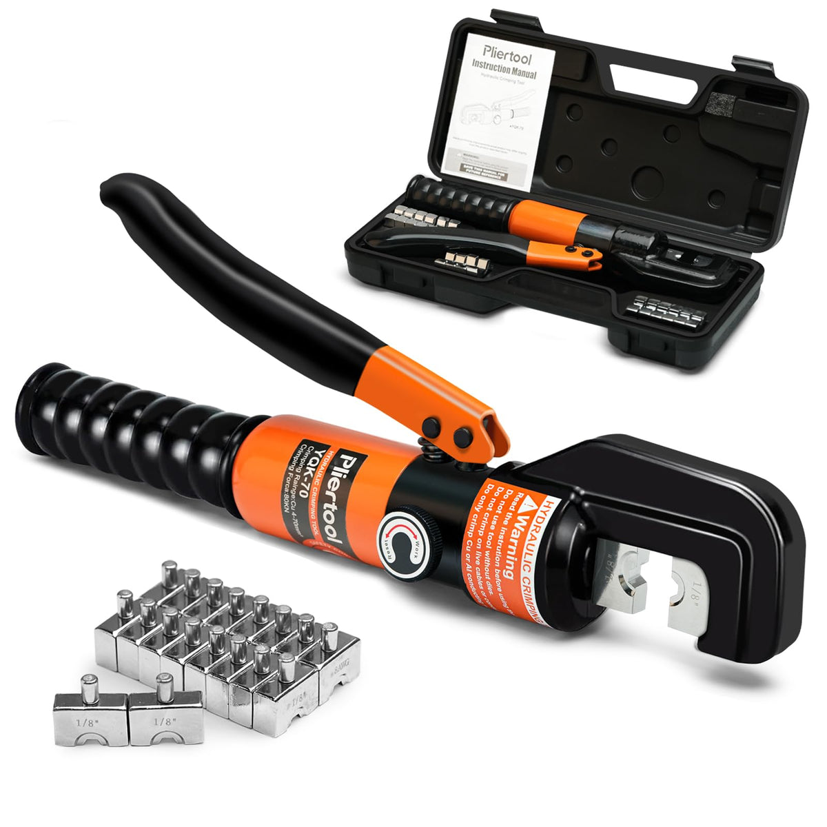 Pliertool 10 ton hydraulic crimper in action delivering precise cable crimps
