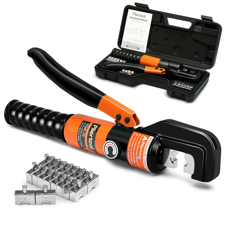 Pliertool 10 ton hydraulic crimper in action delivering precise cable crimps