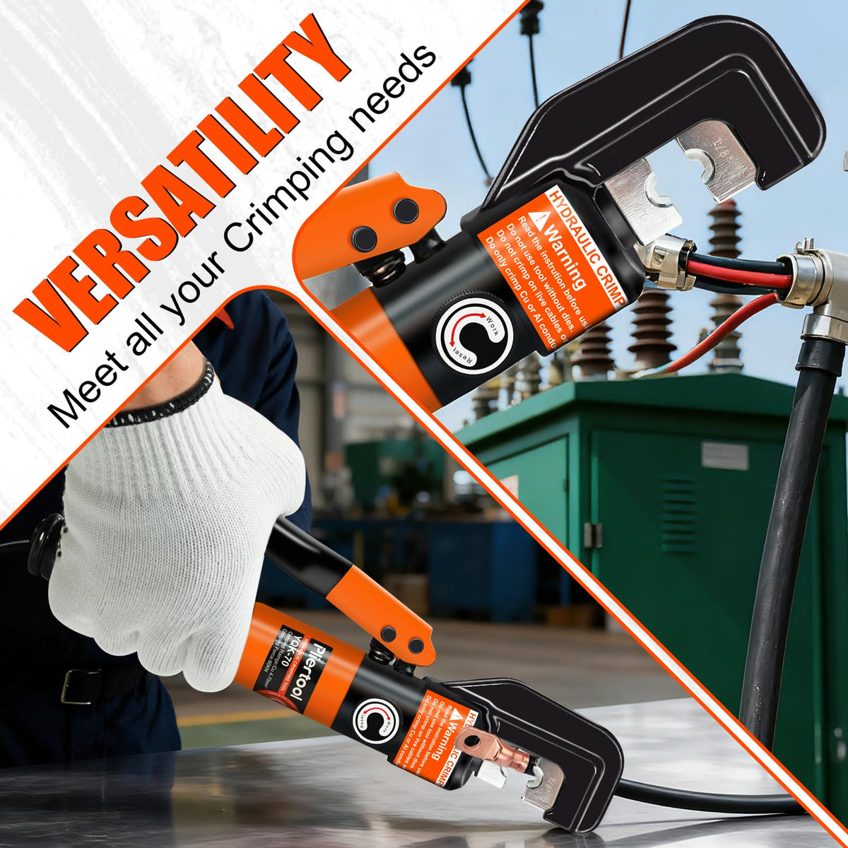 Pliertool battery cable lug tool for secure marine and electrical terminations