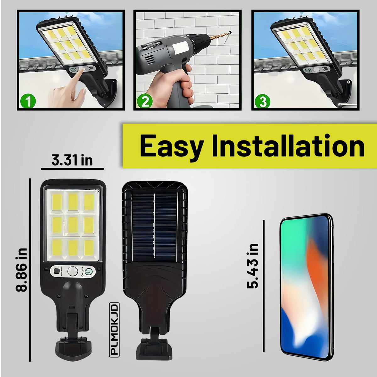 PLMOKJD IP66 weatherproof solar panel withstands rain and snow.
