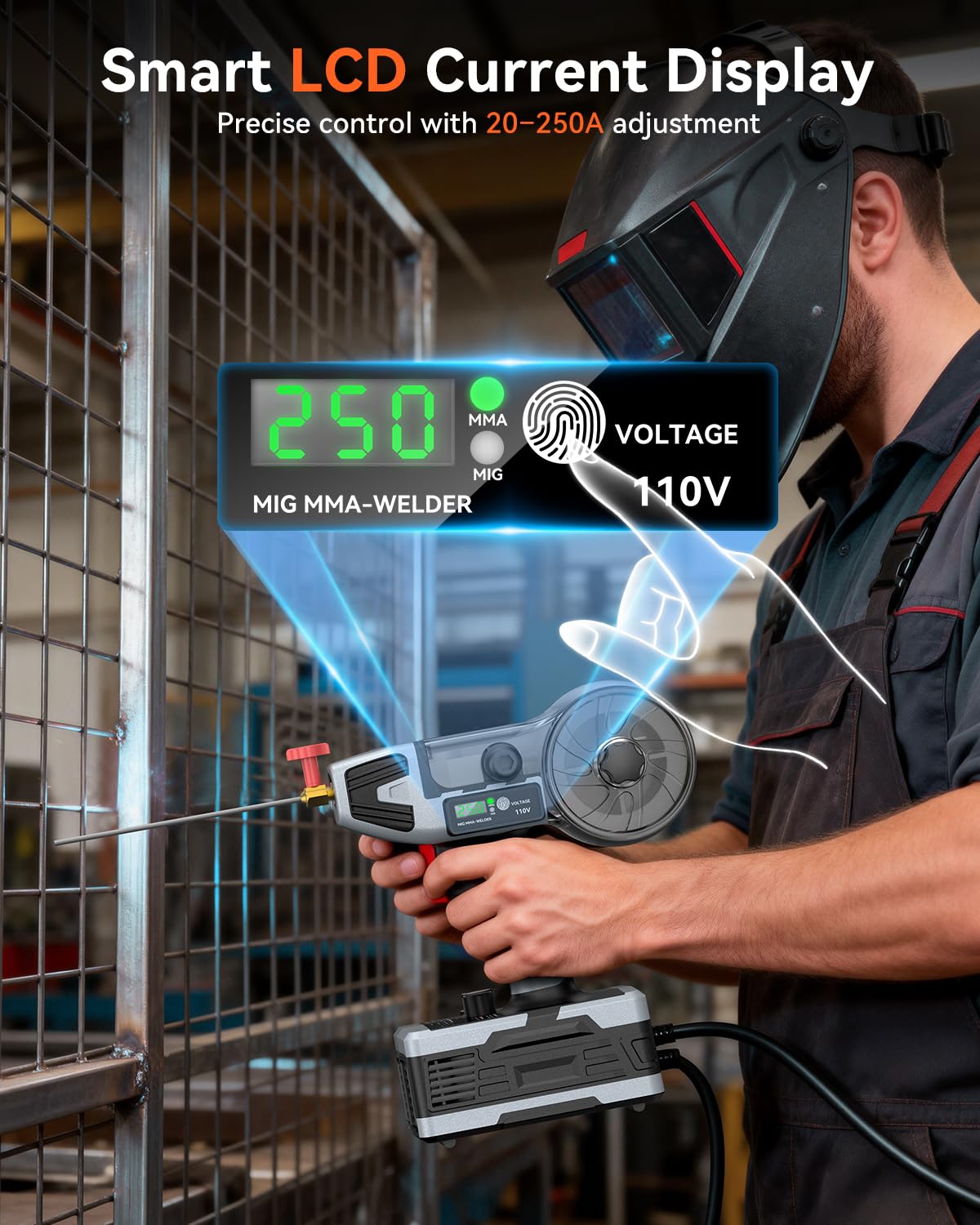 PLOWIC gasless operation demonstrates flux-core wire feeding for versatile DIY projects.