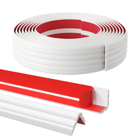 Pluden 20ft flexible corner protector on inside and outside corners for durable edge protection.