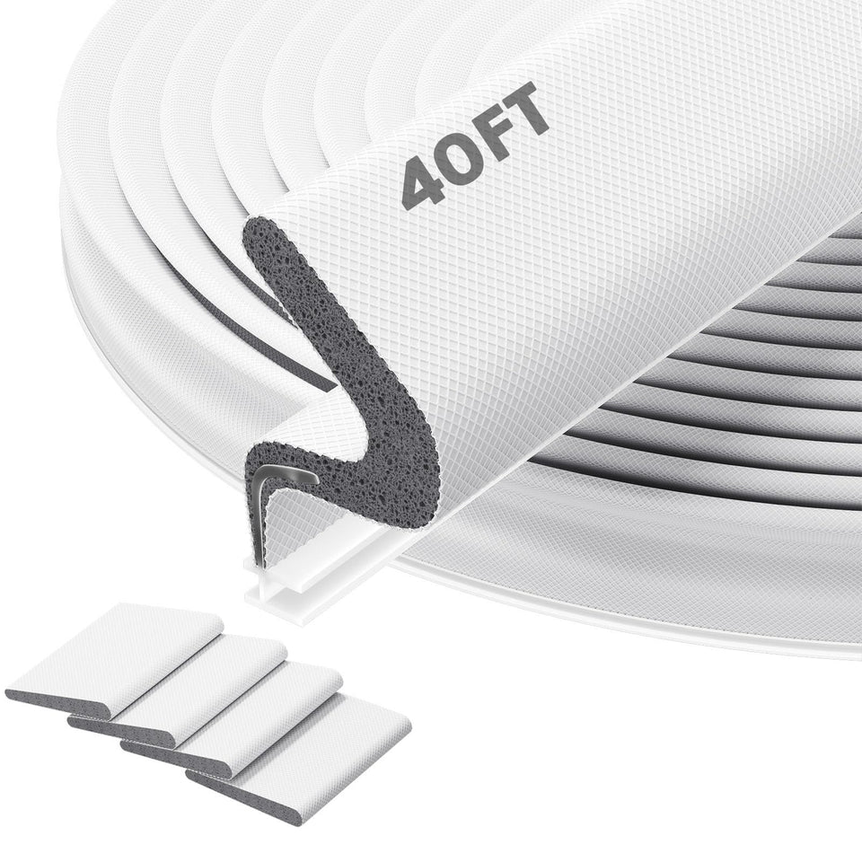 Pluden 40ft door weather strip front view showing full kit benefits