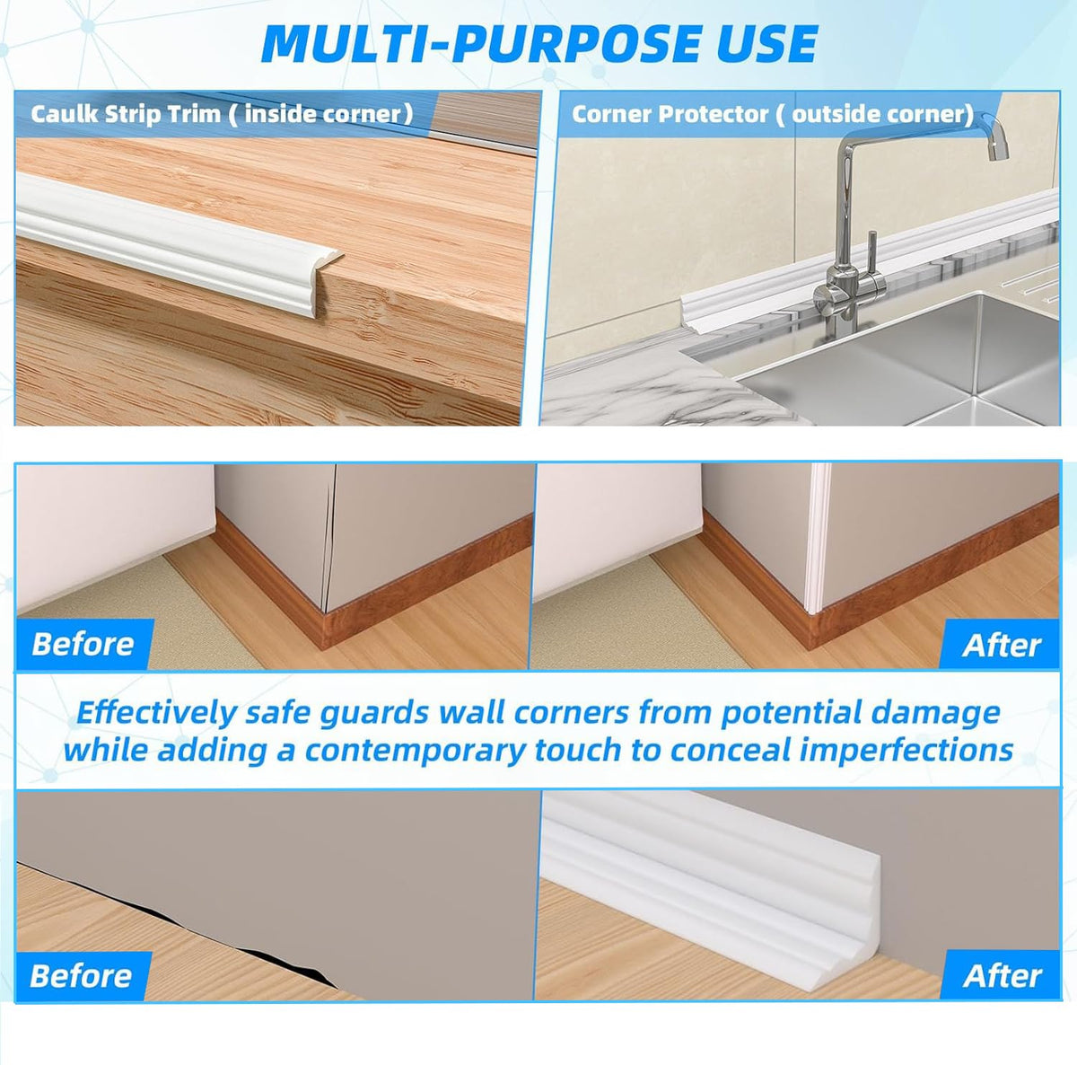 Pluden bathroom and kitchen edge trim enhancing safety and aesthetics.