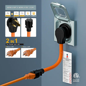 Plugrand compact welder adapter cord ready for shop or vehicle storage.