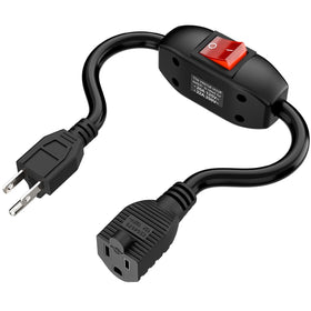 Plugrand inline switch extension cord with 40 cm length for convenient home power control