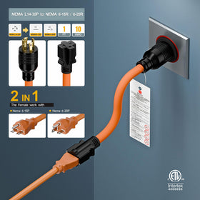 Plugrand outdoor power cable with molded jacket for rugged use.